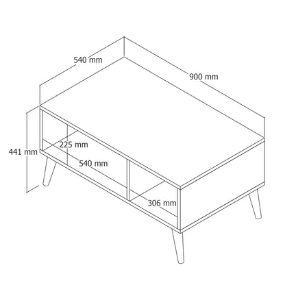 Τραπεζάκι Σαλονιού Δρυς 90 x 41,6 x 54 εκ GR389MZA1415