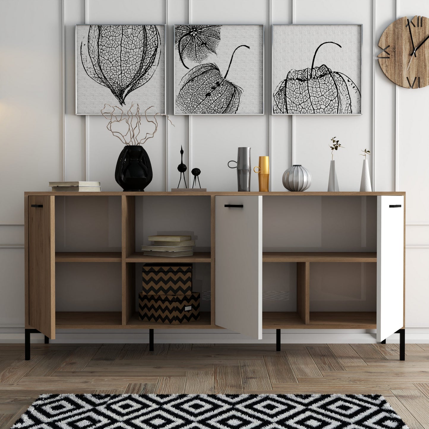 Μπουφές Δρυς
Λευκό 180x45x80cm | 389MZA2203