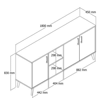 Μπουφές Δρυς
Λευκό 180x45x80cm | 389MZA2208