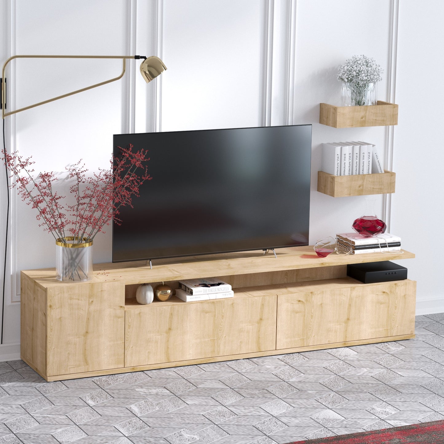 Έπιπλο Τηλεόρασης TV Βάση Σύνθεση Δρυς | 393MRD1108