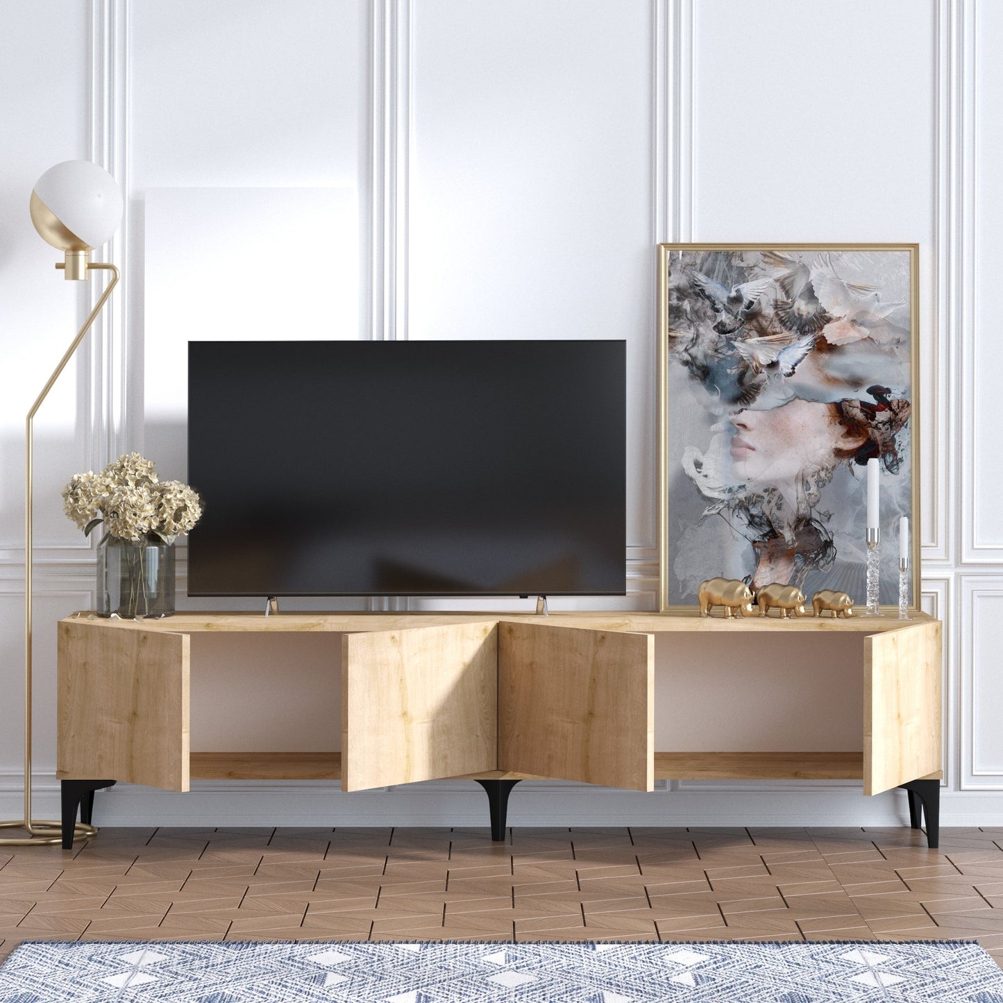 Έπιπλο Τηλεόρασης TV Βάση Σύνθεση Sapphire Δρυς | 393MRD1123