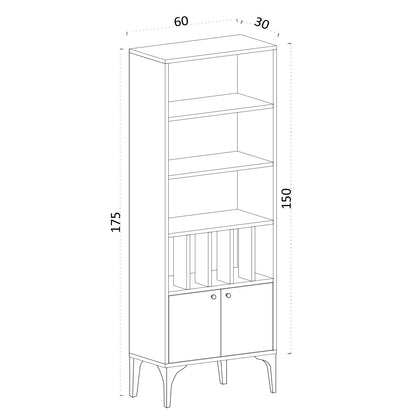 Βιβλιοθήκη 60 × 30 × 175 εκ. Sapphire Δρυς GR393MRD1232