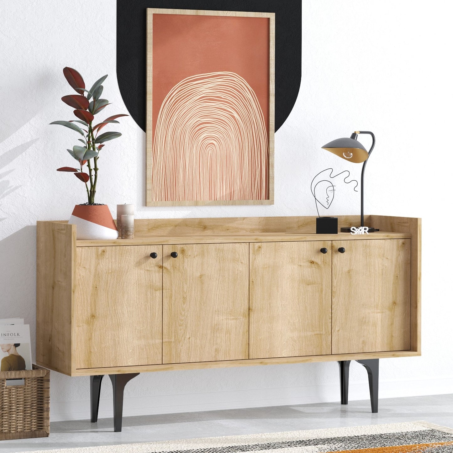 Μπουφές Sapphire Δρυς 150x40x80cm | 393MRD1235