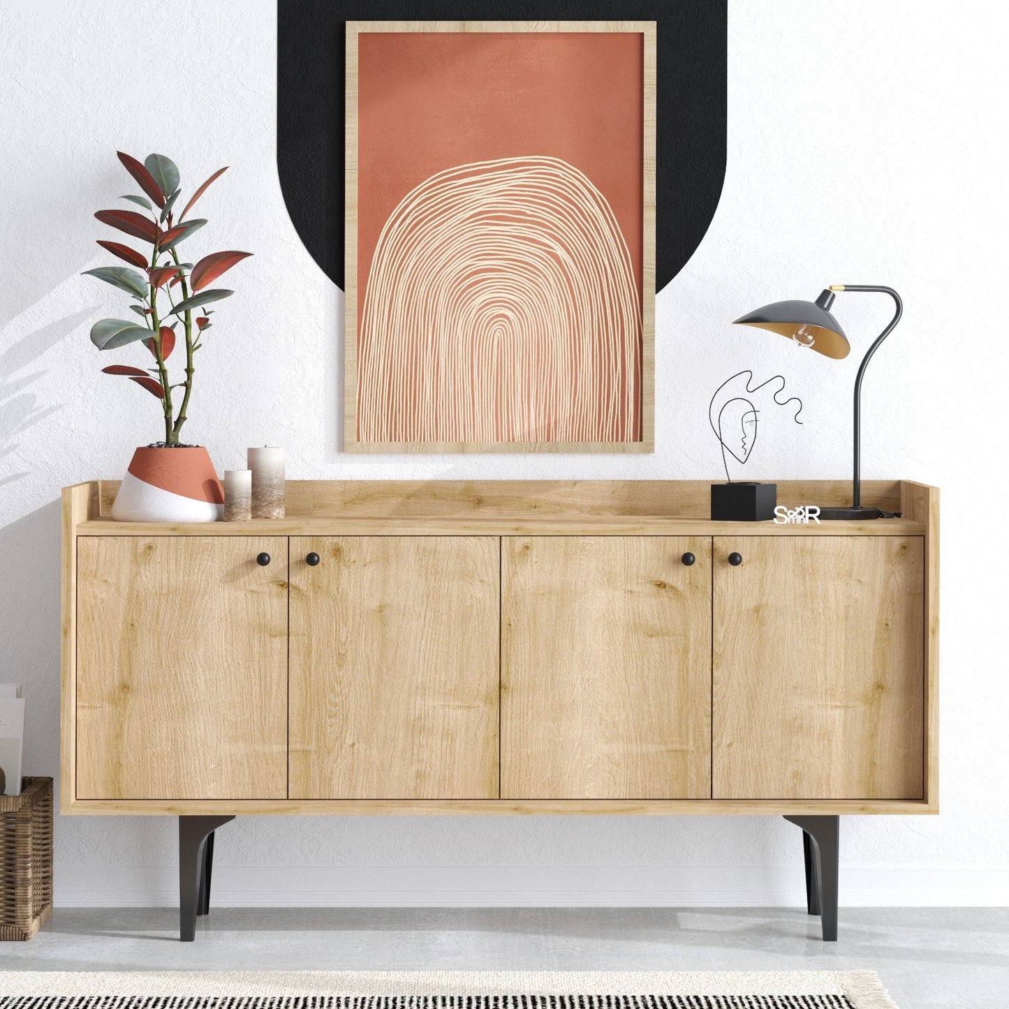 Μπουφές Sapphire Δρυς 150x40x80cm | 393MRD1235