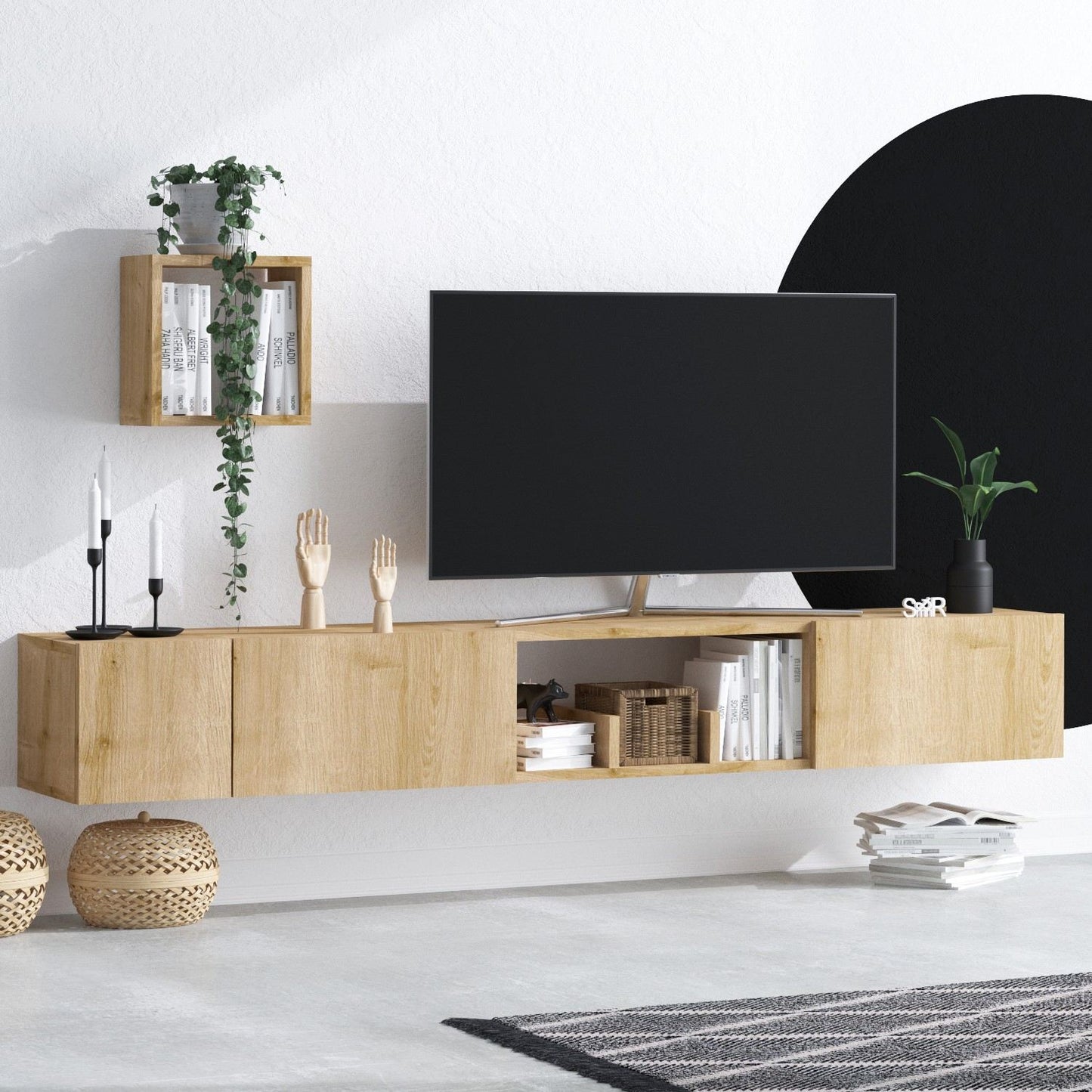 Έπιπλο Τηλεόρασης TV Βάση Σύνθεση Sapphire Δρυς | 393MRD1239