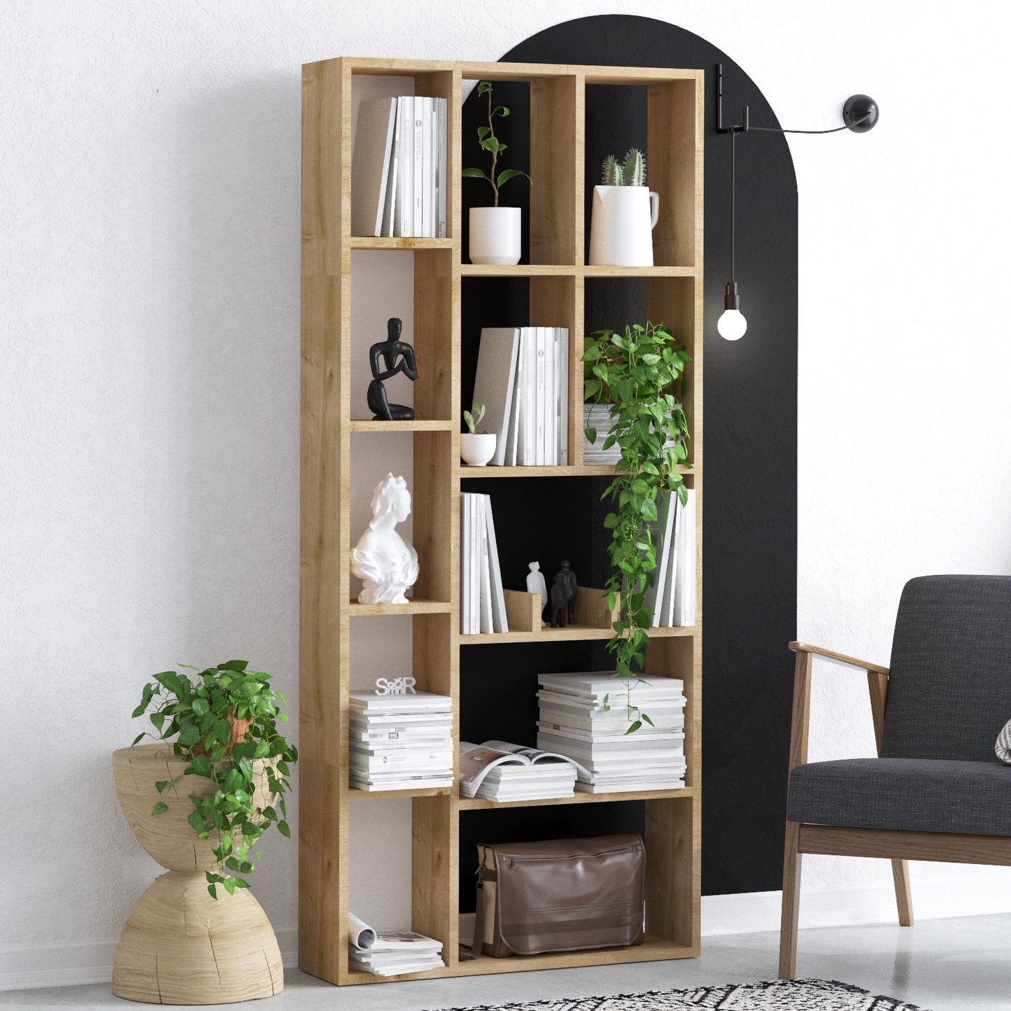 Βιβλιοθήκη 75 × 18 × 170 εκ. Sapphire Δρυς GR393MRD1263