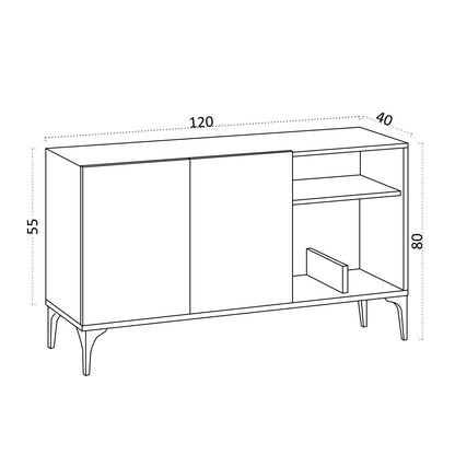 Μπουφές Sapphire Δρυς
Μαύρο 120x40x80cm | 393MRD1268
