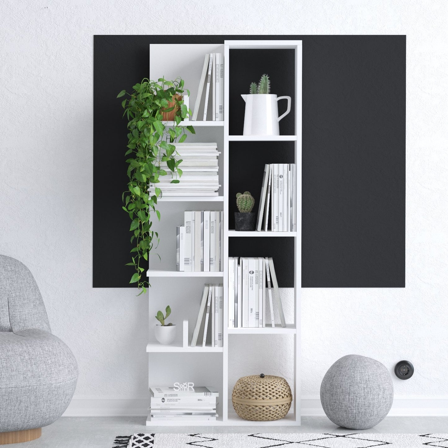 Βιβλιοθήκη 60 × 18 × 150 εκ. Λευκό GR393MRD1290