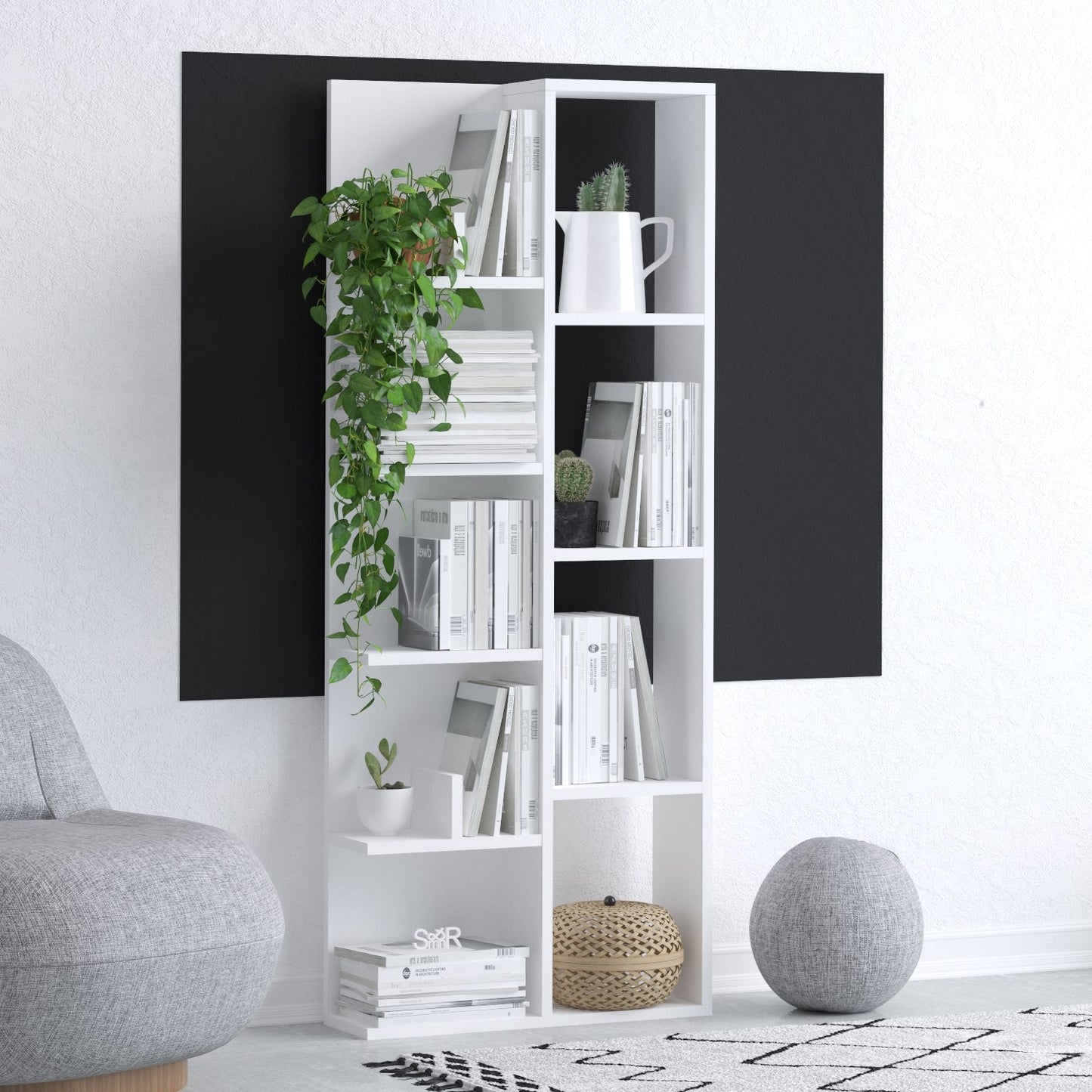 Βιβλιοθήκη 60 × 18 × 150 εκ. Λευκό GR393MRD1290