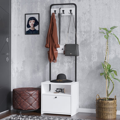 Έπιπλο Εισόδου Βάση για Παλτό Παπουτσοθήκη Εξοικονόμησης Χώρου Κρεμάστρα Ρούχων Ντουλάπι Διαδρόμου 393MRD1404