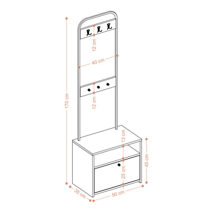 Έπιπλο Εισόδου Βάση για Παλτό Παπουτσοθήκη Εξοικονόμησης Χώρου Κρεμάστρα Ρούχων Ντουλάπι Διαδρόμου 393MRD1404