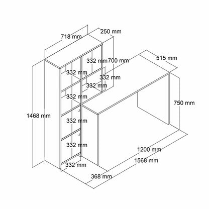 Γραφείο 156,8x51,5x146,8 εκ. Λευκό 411ACV1173