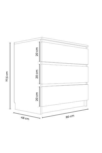 Συρταριέρα 80x77.5x48 εκ Λευκό 462MSR1201