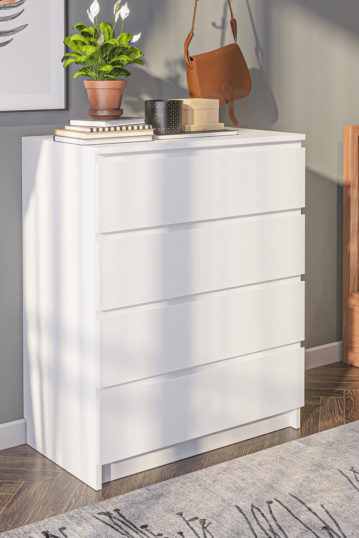 Συρταριέρα 80x100x48 εκ Λευκό 462MSR1202