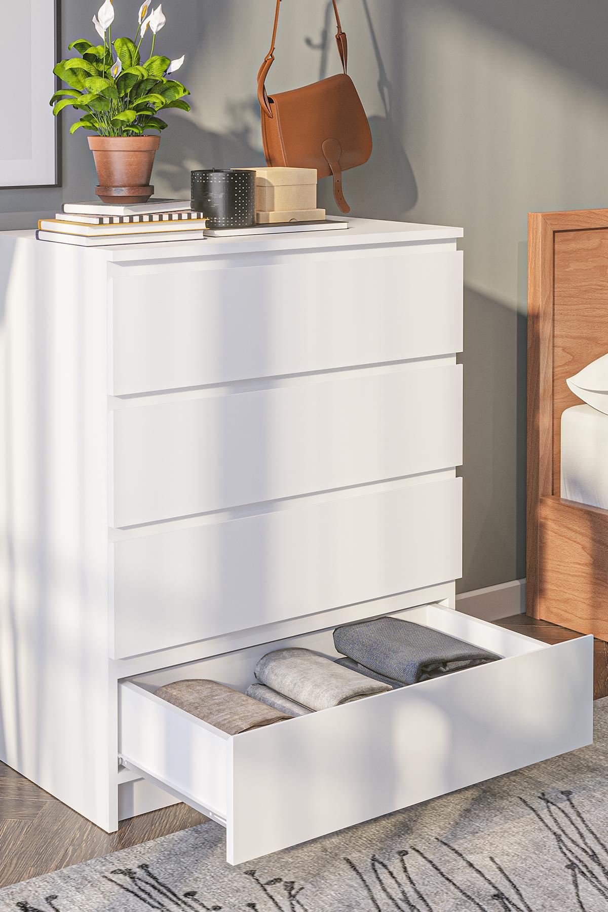 Συρταριέρα 80x100x48 εκ Λευκό 462MSR1202