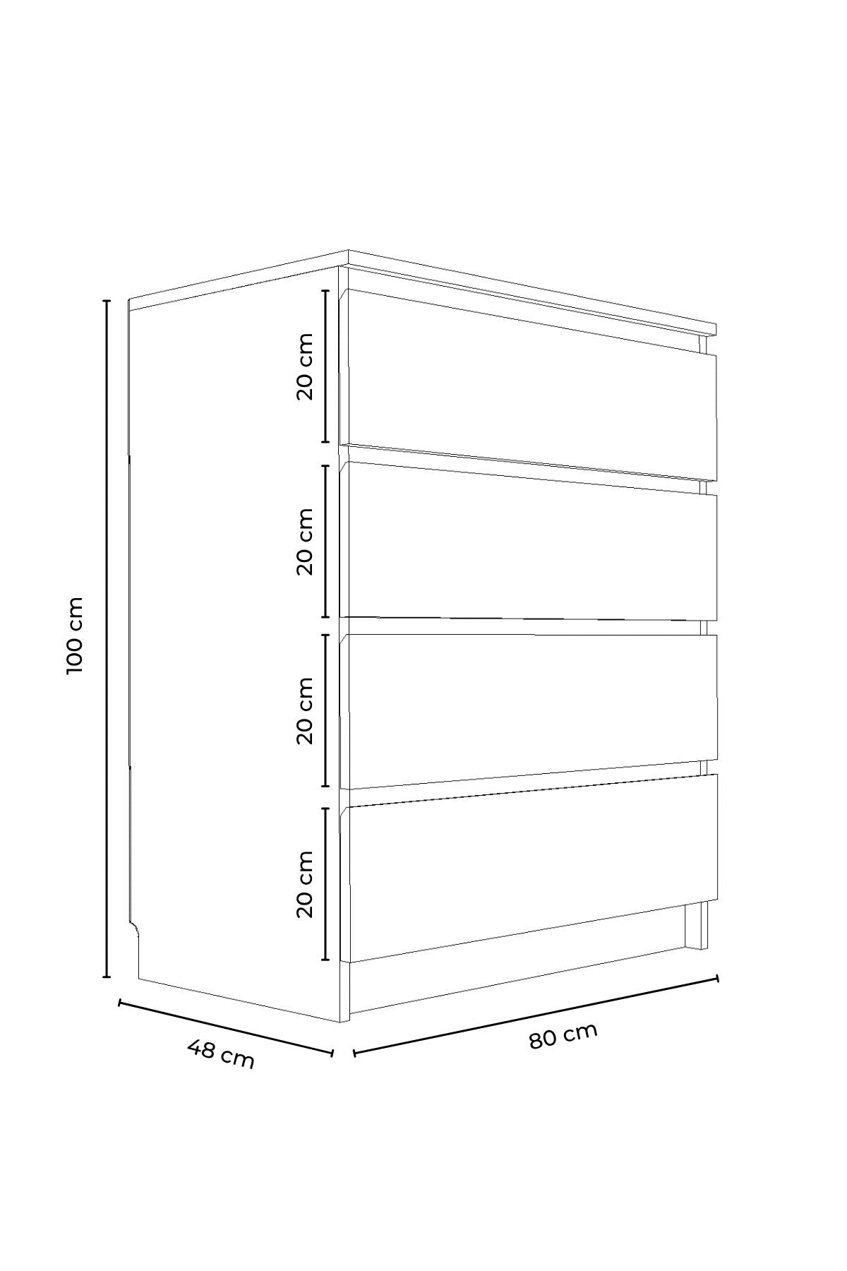 Συρταριέρα 80x100x48 εκ Sonomo Oak 462MSR1203