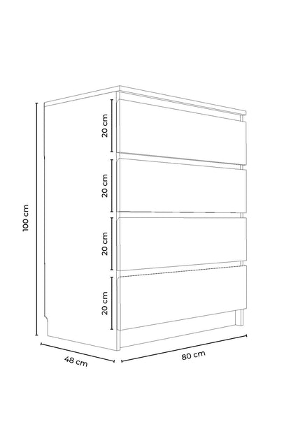 Συρταριέρα 80x100x48 εκ Sonomo Oak 462MSR1203