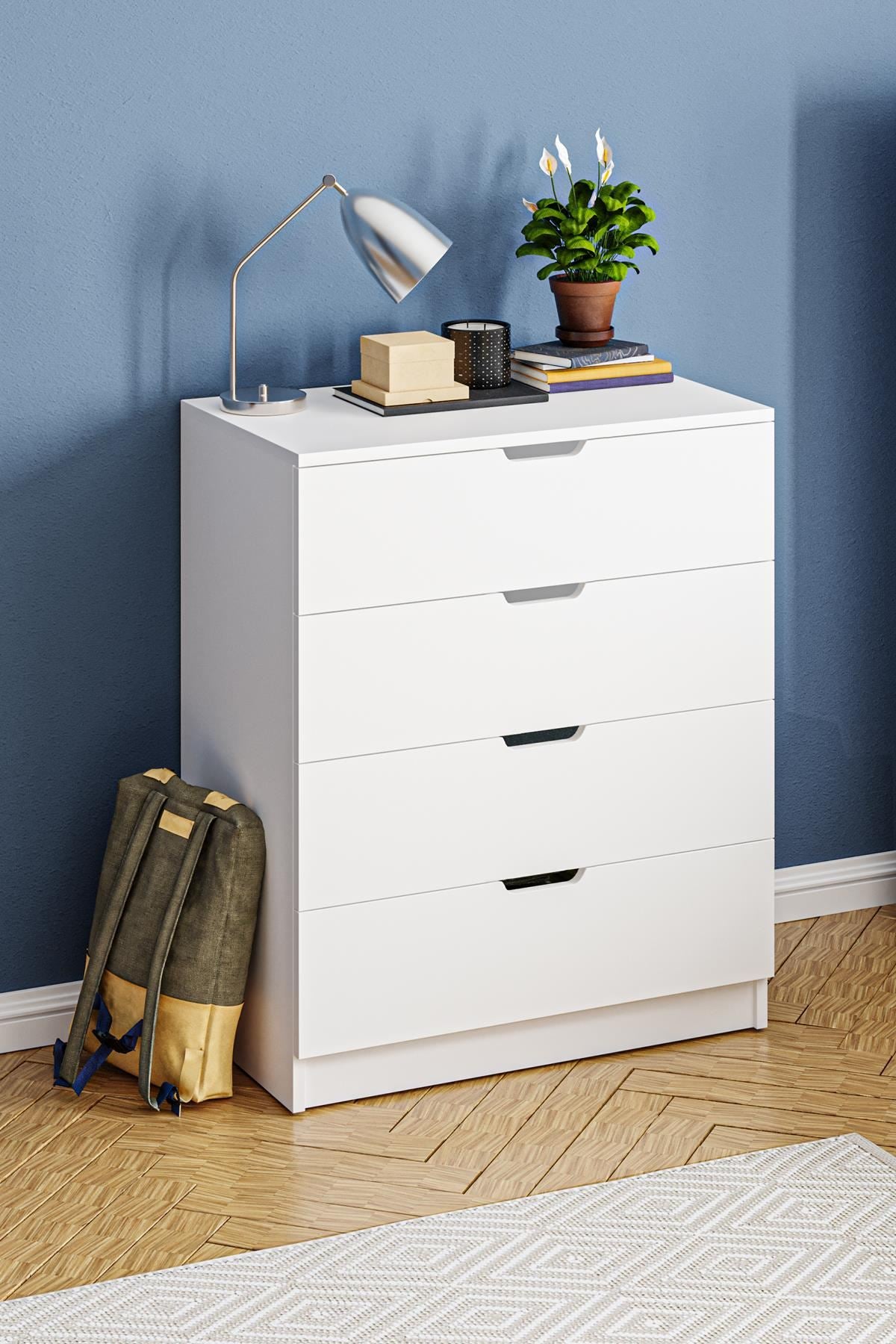 Συρταριέρα 75x90.5x44.5 εκ Λευκό 462MSR1205