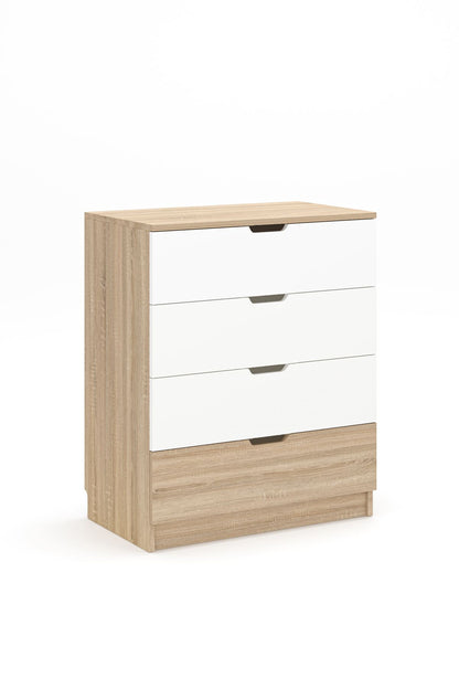 Συρταριέρα 75x90.5x44.5 εκ Sonomo Oak / Λευκό 462MSR1206