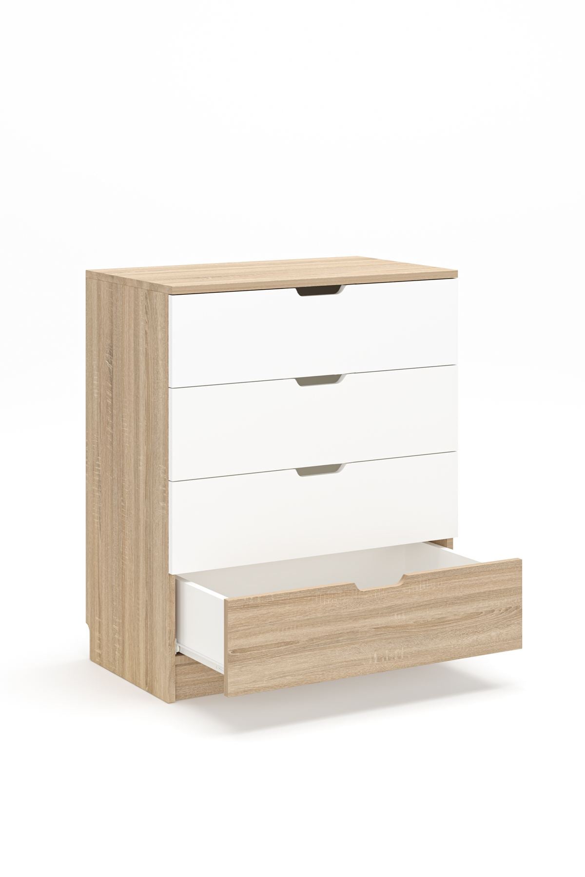 Συρταριέρα 75x90.5x44.5 εκ Sonomo Oak / Λευκό 462MSR1206