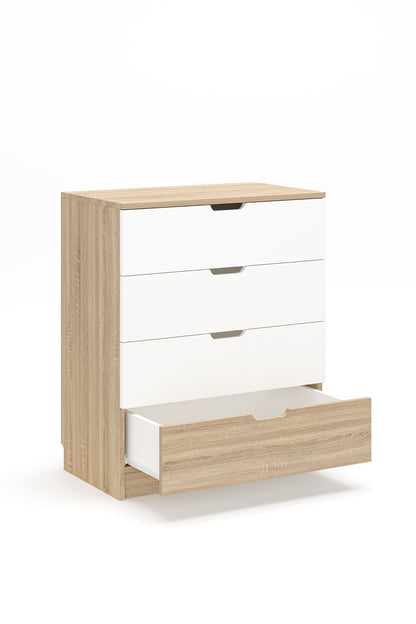Συρταριέρα 75x90.5x44.5 εκ Sonomo Oak / Λευκό 462MSR1206
