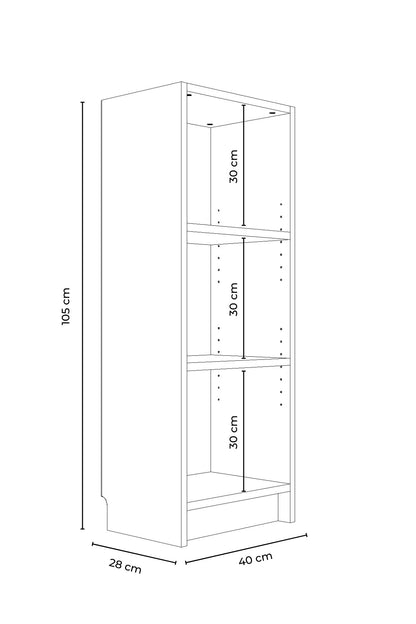 Βιβλιοθήκη Δρυς Sonomo 40x105x28 εκ 462MSR1408