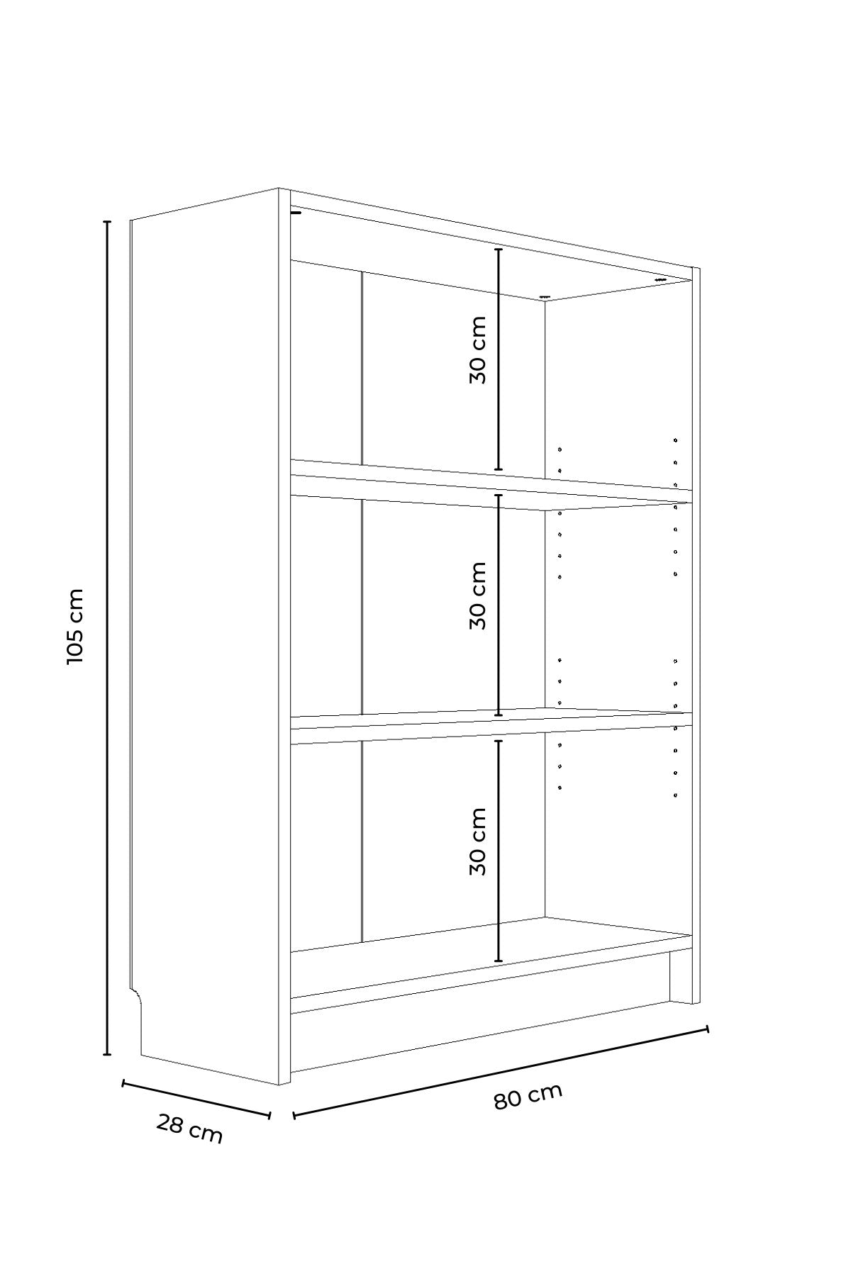 Βιβλιοθήκη Λευκό 80x105x28 εκ 462MSR1409