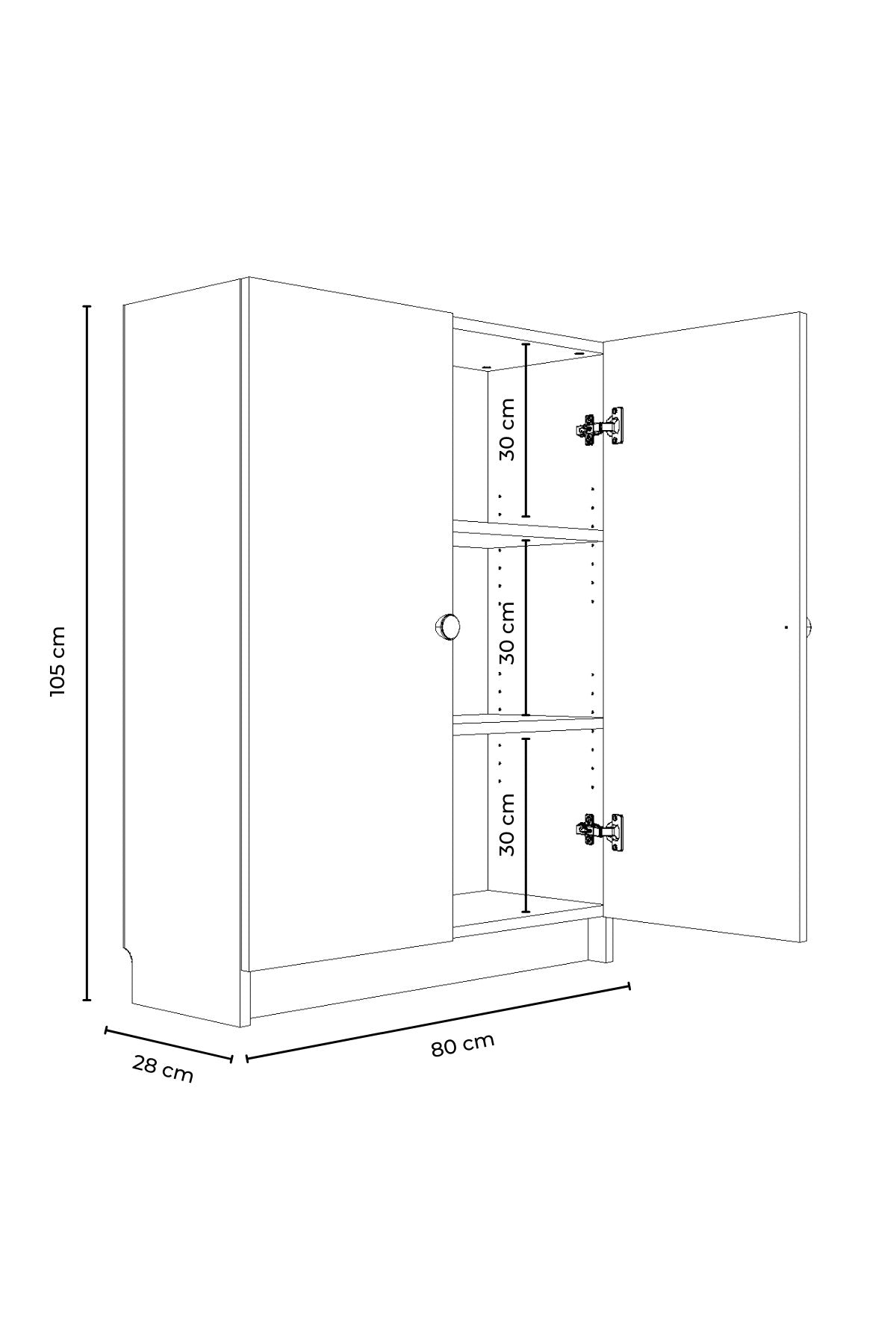 Βιβλιοθήκη Δρυς Sonomo 80x105x28 εκ 462MSR1413