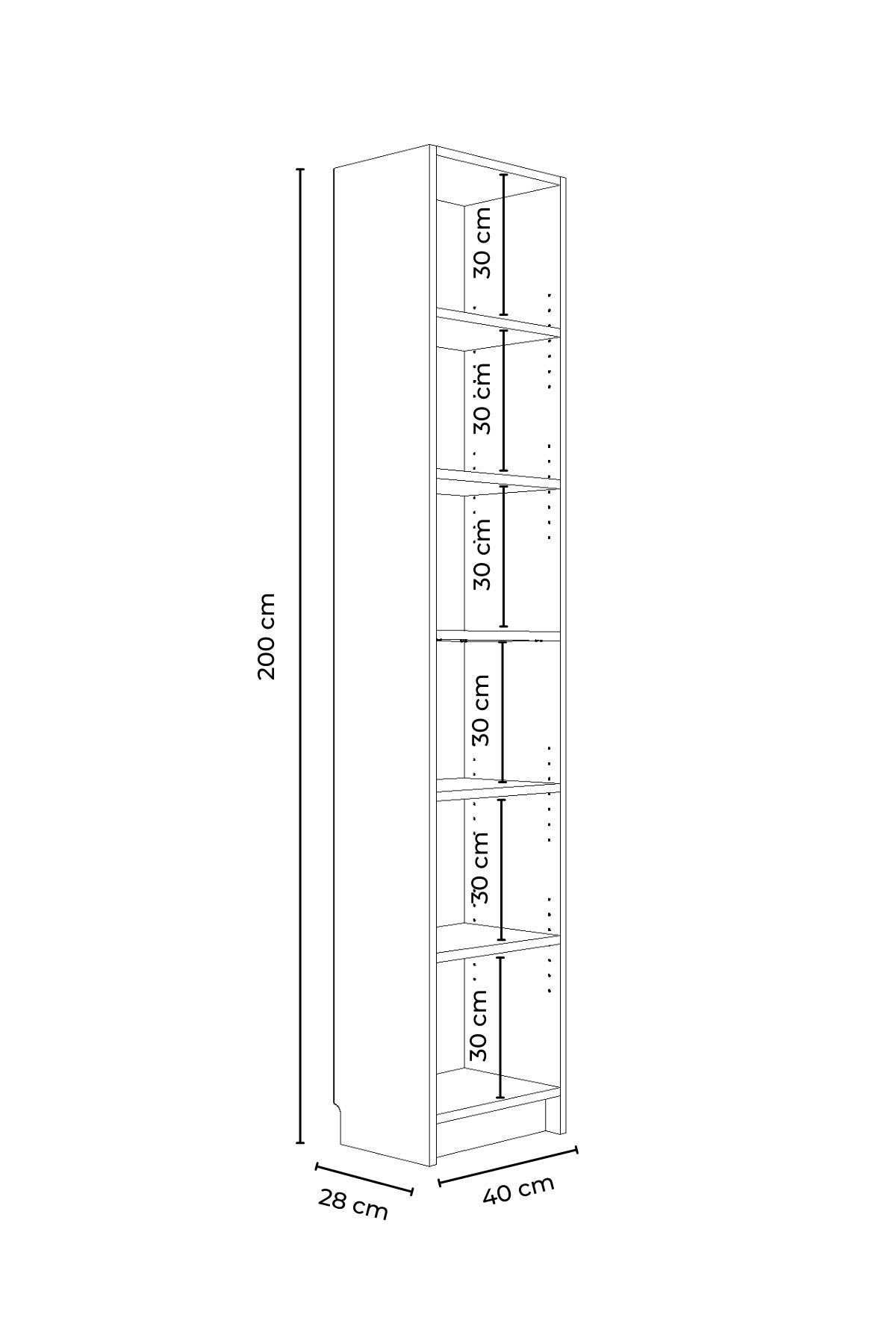 Βιβλιοθήκη Ανθρακί 40x200x28 εκ 462MSR1416