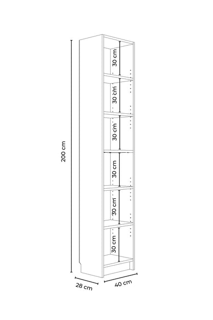 Βιβλιοθήκη Ανθρακί 40x200x28 εκ 462MSR1416