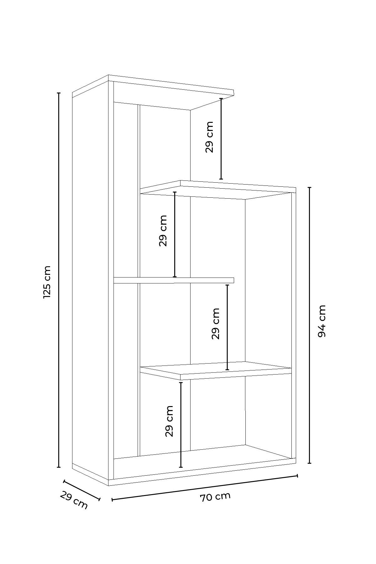 Βιβλιοθήκη Δρυς Sonomo 29x125x70 εκ 462MSR1422