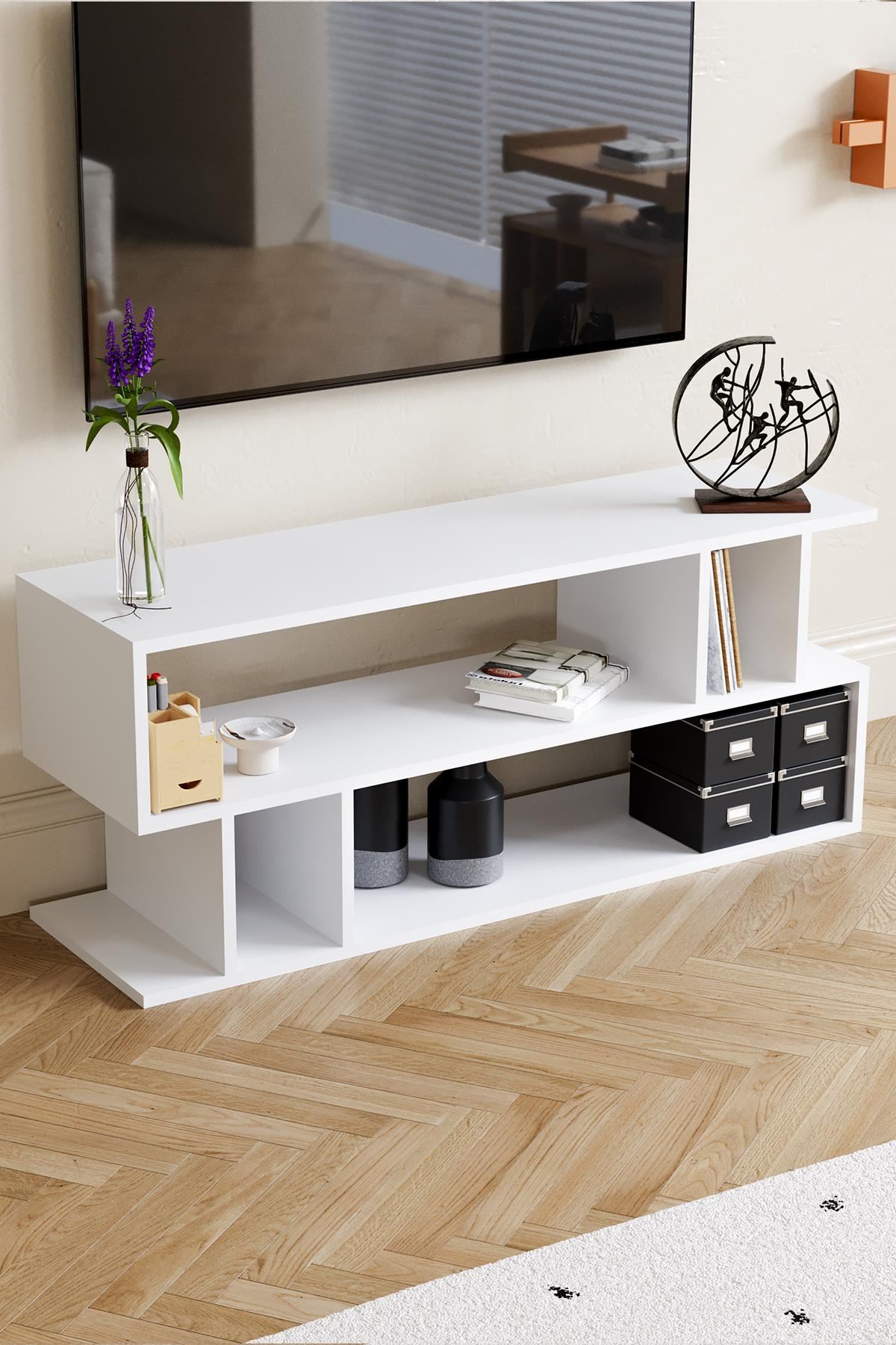 Έπιπλο Τηλεόρασης TV Βάση Σύνθεση Λευκό | 462MSR1503