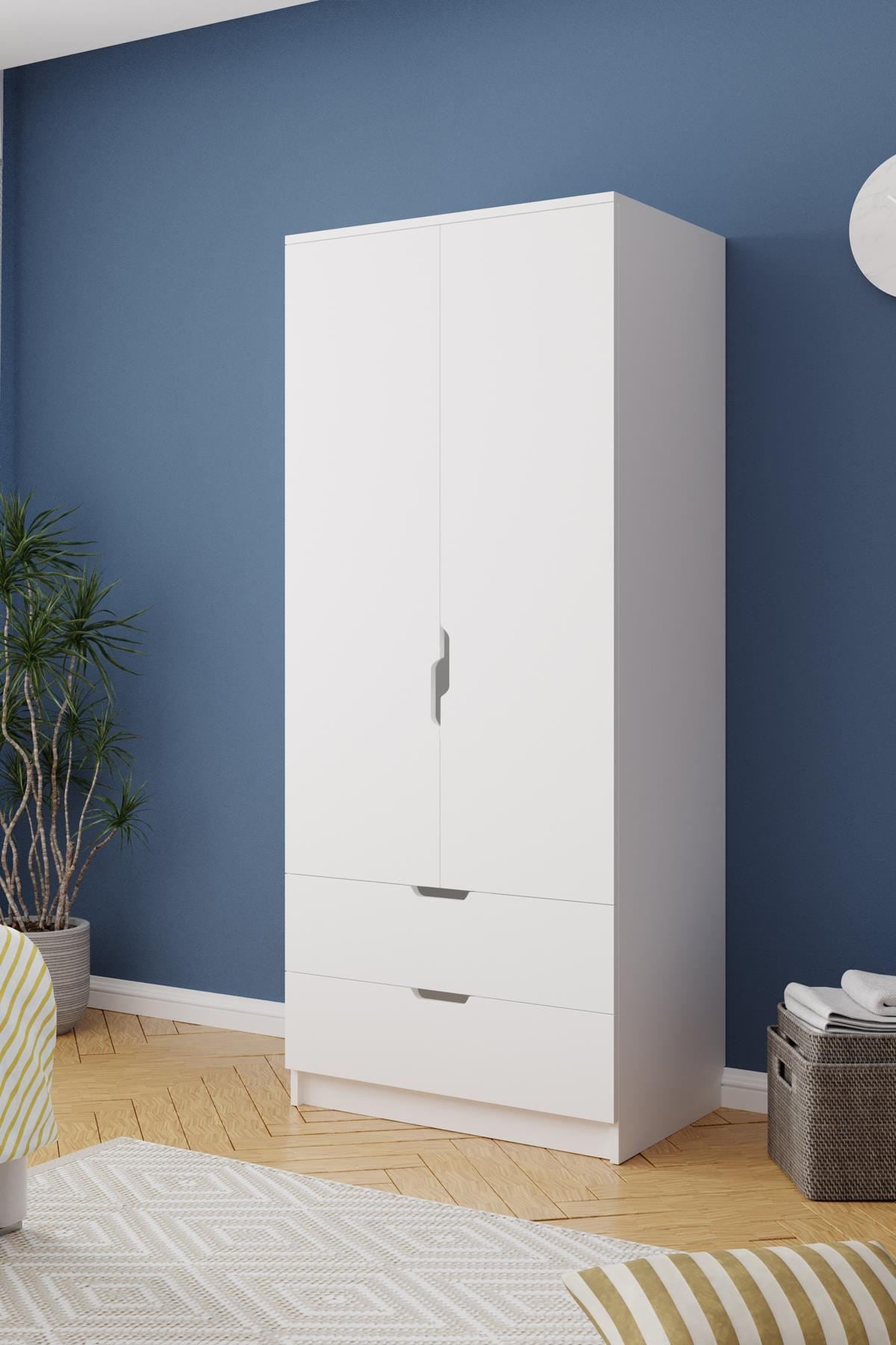 Ντουλάπα 75x180x52.5 εκ Λευκό 462MSR1801