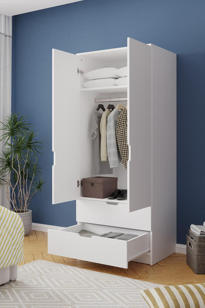 Ντουλάπα 75x180x52.5 εκ Λευκό 462MSR1801