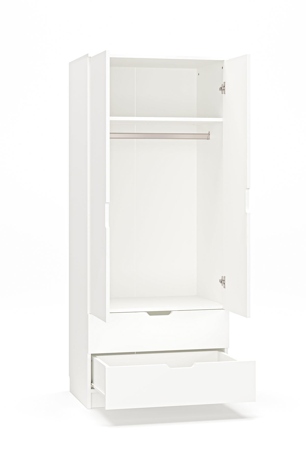 Ντουλάπα 75x180x52.5 εκ Λευκό 462MSR1801