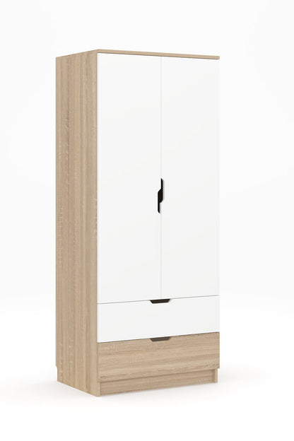 Ντουλάπα 75x180x52.5 εκ Sonomo Oak White 462MSR1802