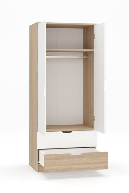 Ντουλάπα 75x180x52.5 εκ Sonomo Oak White 462MSR1802