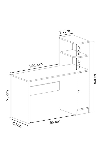 Γραφείο 127,5x50x75 εκ. Δρυς Sonoma / Λευκό 462MSR2308