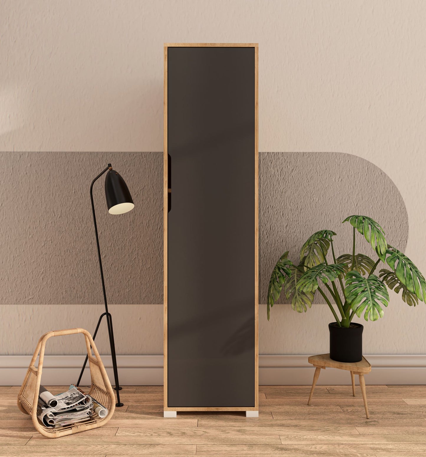 Ντουλάπα 47x183x45 εκ Sapphire Oak Anthracite 469ORN1101
