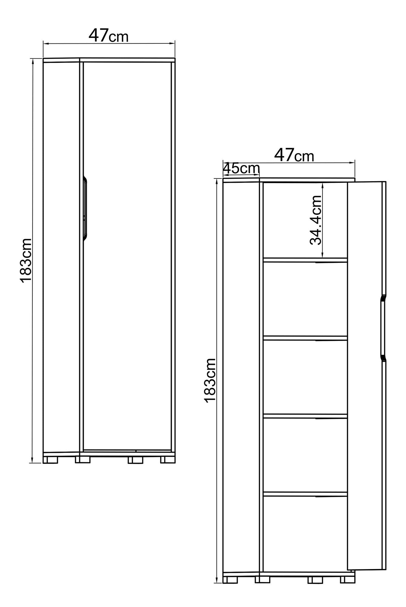 Ντουλάπα 47x183x45 εκ Λευκό 469ORN1102