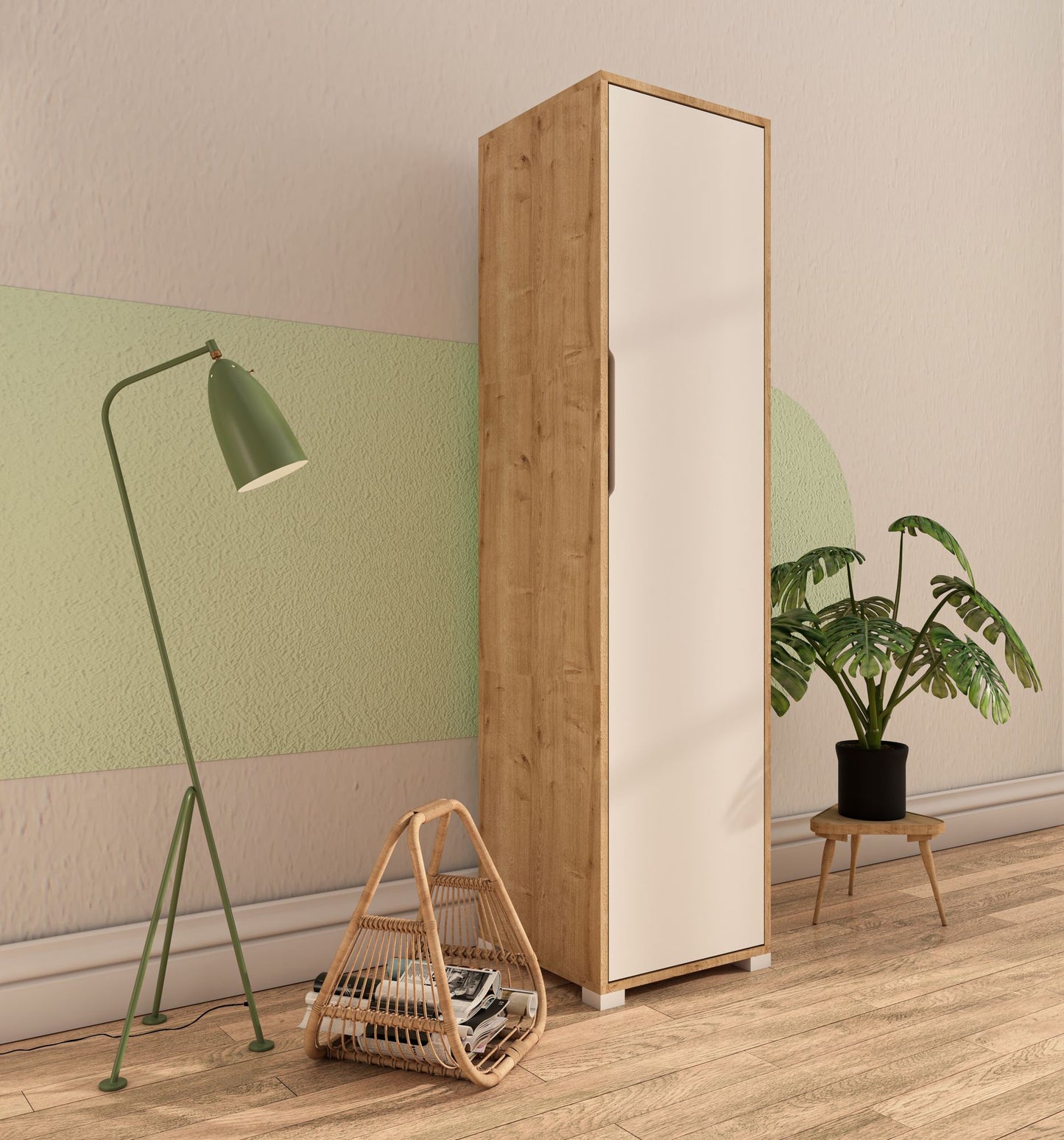 Ντουλάπα 47x183x45 εκ Sapphire Oak White 469ORN1103
