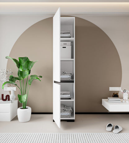Ντουλάπα 45x210x52 εκ White Anthracite 469ORN1104
