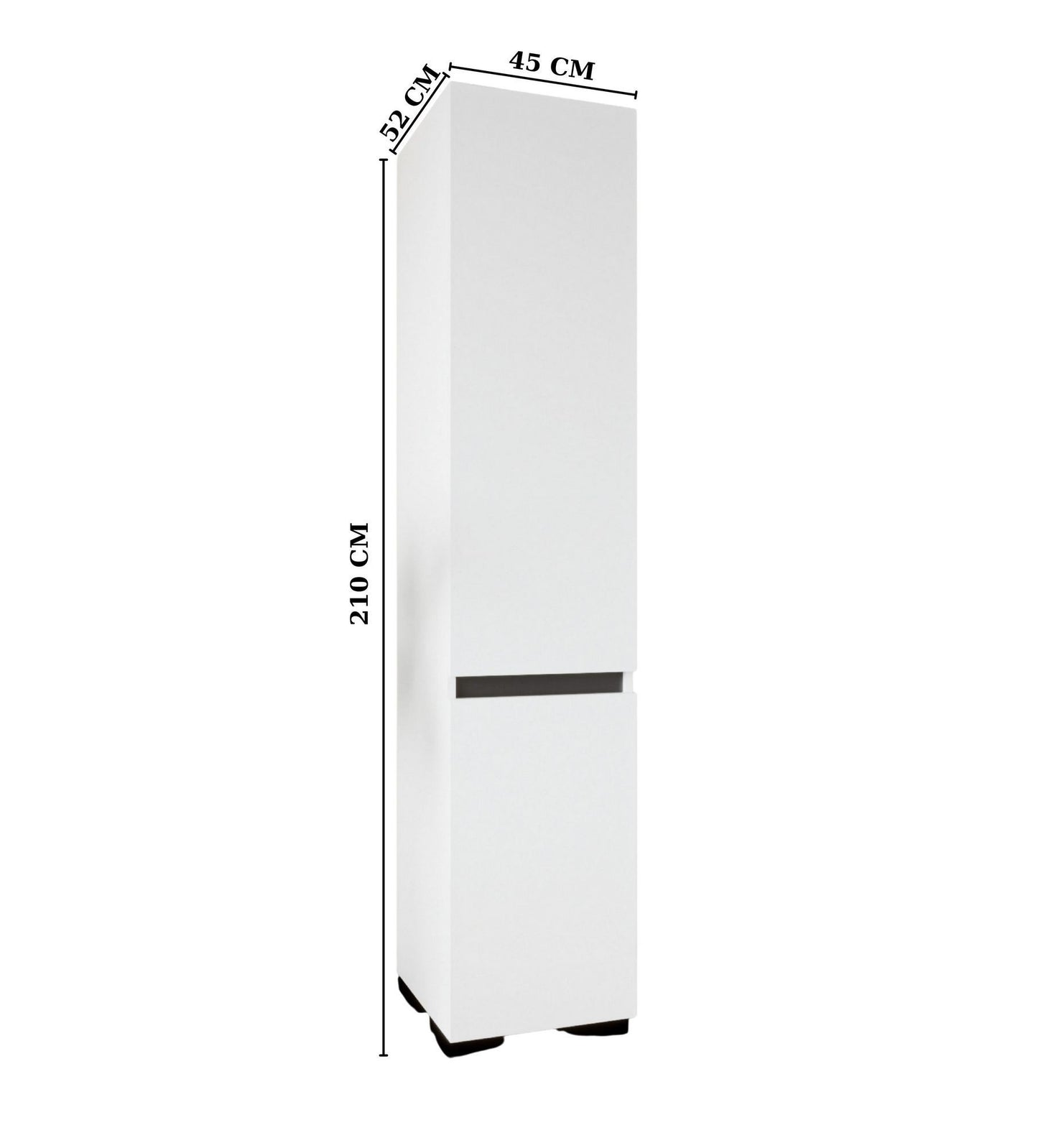Ντουλάπα 45x210x52 εκ White Anthracite 469ORN1104