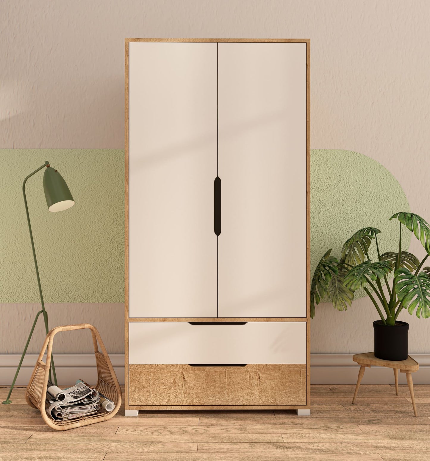Ντουλάπα 90x183x45 εκ Sapphire Oak White 469ORN1108