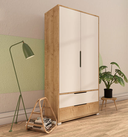 Ντουλάπα 90x183x45 εκ Sapphire Oak White 469ORN1108