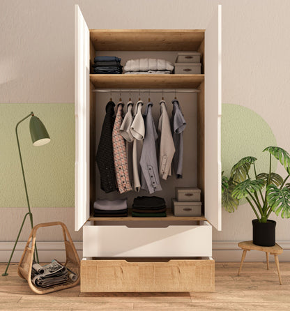 Ντουλάπα 90x183x45 εκ Sapphire Oak White 469ORN1108