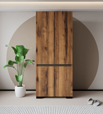 Ντουλάπα 90x210x52 εκ Walnut Anthracite 469ORN1111