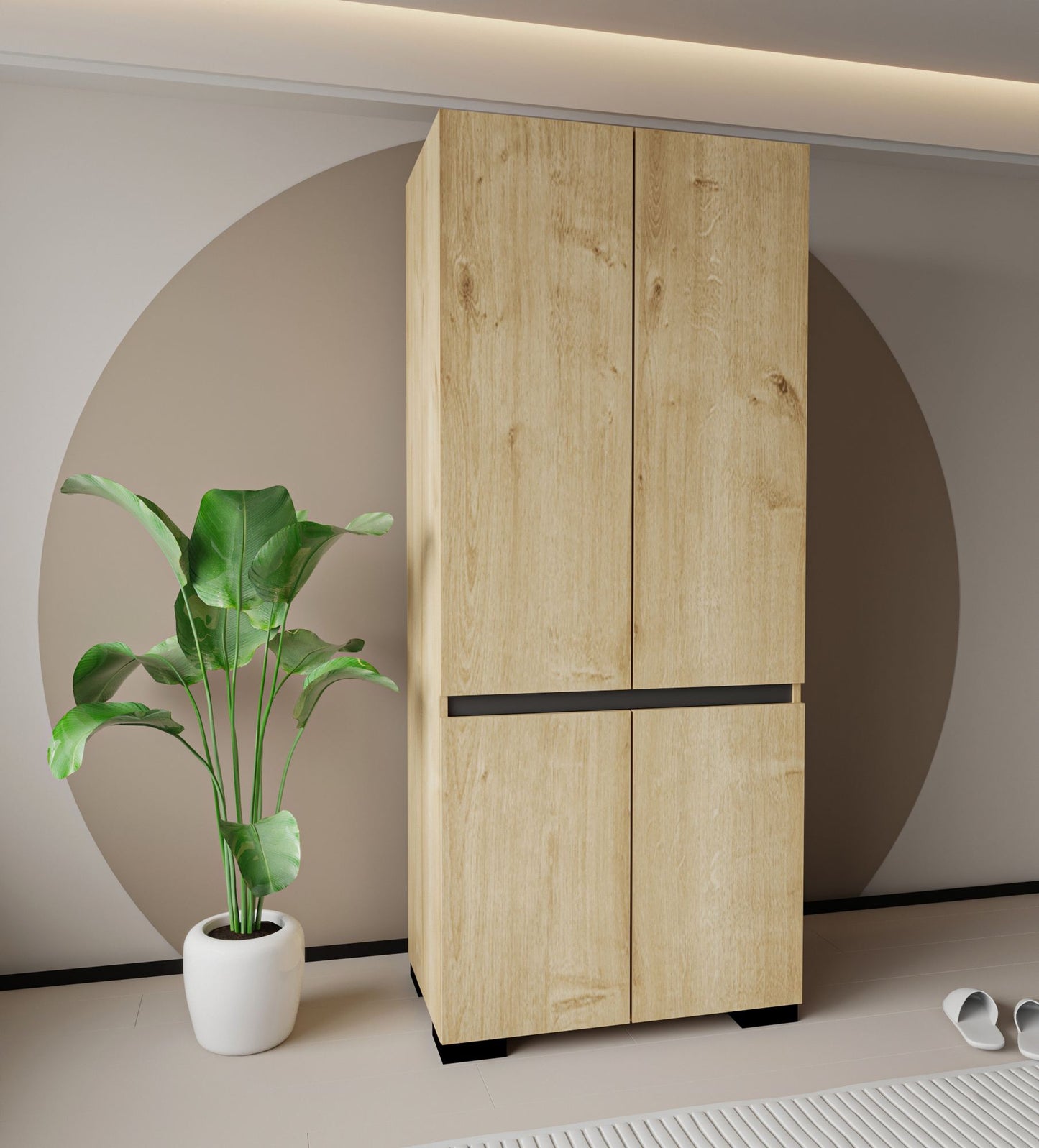 Ντουλάπα 90x210x52 εκ Sapphire Oak Anthracite 469ORN1112