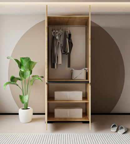 Ντουλάπα 90x210x52 εκ Sapphire Oak Anthracite 469ORN1112