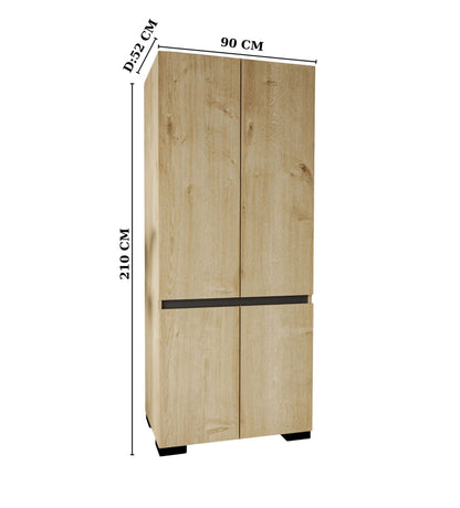 Ντουλάπα 90x210x52 εκ Sapphire Oak Anthracite 469ORN1112